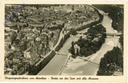 ak204255 München, Partie an der Isar mit Alp. Museum