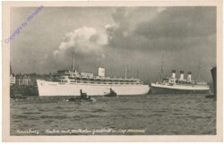 Hamburg, Hafen mit Wilhelm Güstloff u. Cap Arcona