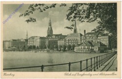 Hamburg, Blick auf Jungfernsteig und Alsterpavillon