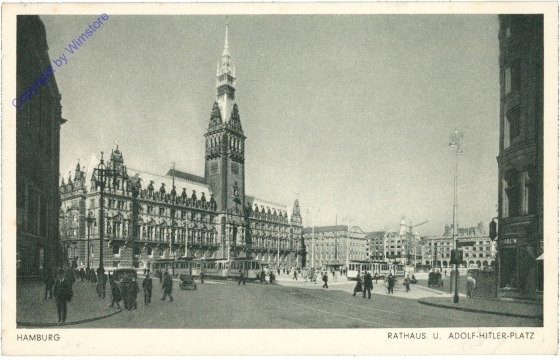 Hamburg, Rathaus und Adolf Hitler Platz