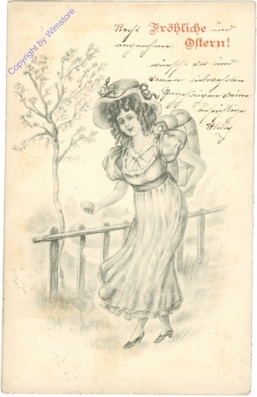 Dame mit einem Korb Eier