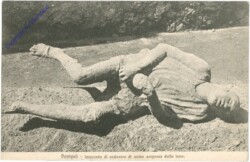 Pompei, Museo, Impronta di cadavere di uomo sorpresa dalla lava