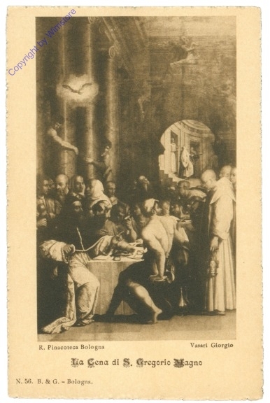ak204986 Bologna, R. Pinacoteca, La Cena di S. Gregorio Magno