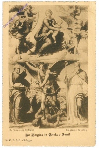 ak204988 Bologna, R. Pinacoteca, La Vergine in Gloria e Santi
