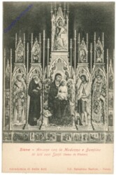 Siena, Ancona con la Madonna e Bambino ai lati vari Santi