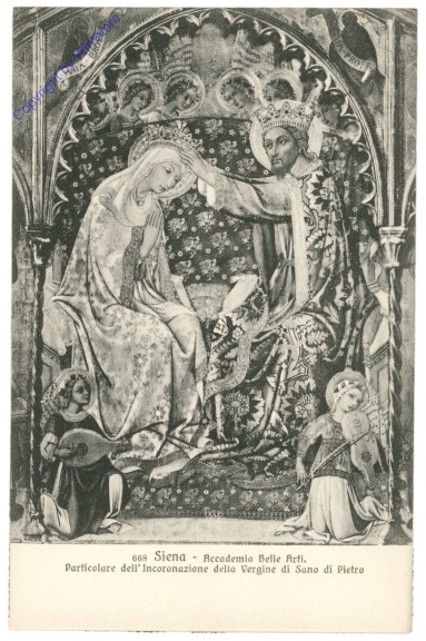 Siena, Accademia di Belle Arti, Particolare dell'Incoronazione della Vergine di Sano di Pietro