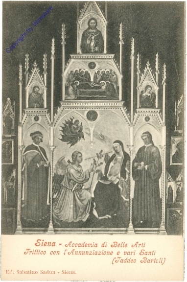 Siena, Accademia di Belle Arti, Trittico con l'Annunziazione e vari santi