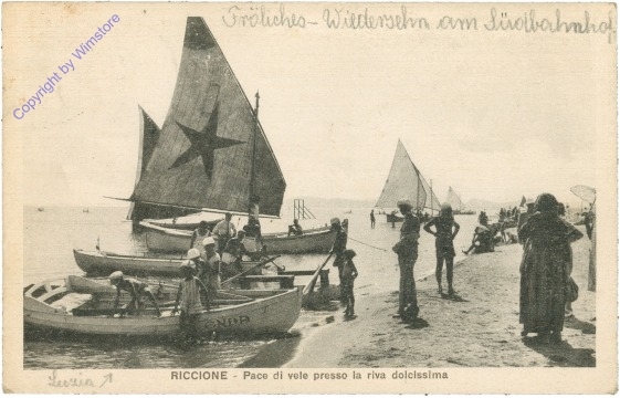 Riccione, Pace di vele presso la riva dolcissima