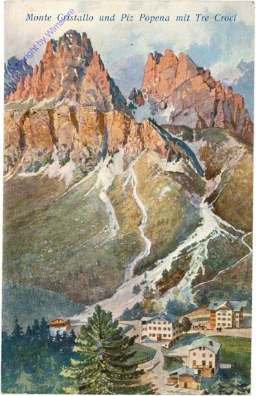 ak205424 Dolomiti (Dolomiten), Monte Cristallo und Piz Popena mit Tre Croci
