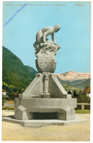 ak205499 Bolzano (Bozen), König Laurins-Brunnen und der Rosengarten