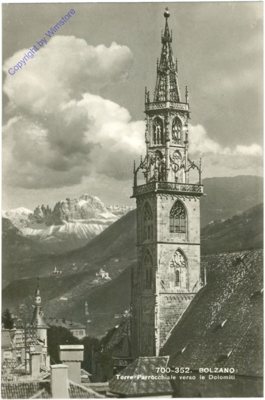 ak205520 Bolzano (Bozen), Torre Parrocchiale verso le Dolomiti