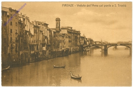 Firenze (Florenz), Veduta dell'Arno col ponte a S. Trinita