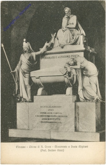 Firenze (Florenz), Chiesa di S. Croce, Monumento a Dante Alighieri