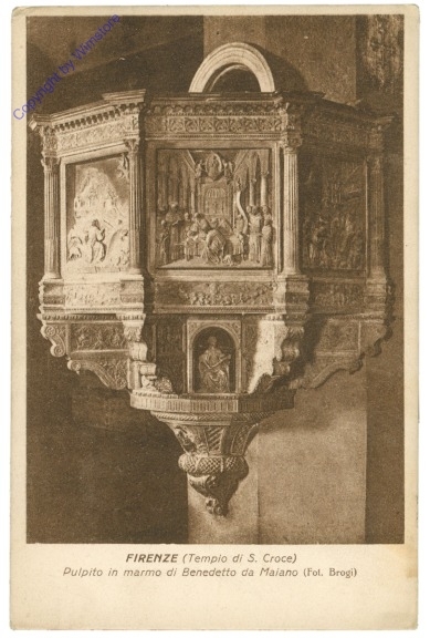 Firenze (Florenz), Tempio di S. Croce, Pulpito in marmo di Benedetto da Malano