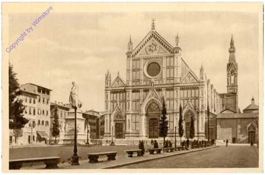 Firenze (Florenz), Basilica di S. Croce e Statua die Dante
