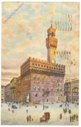 Firenze (Florenz), Piazza della Signoria col Palazzo Vecchio e la Loggia dei Lanzi