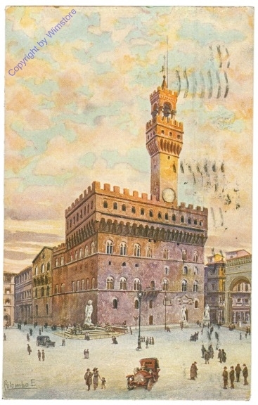 Firenze (Florenz), Piazza della Signoria col Palazzo Vecchio e la Loggia dei Lanzi