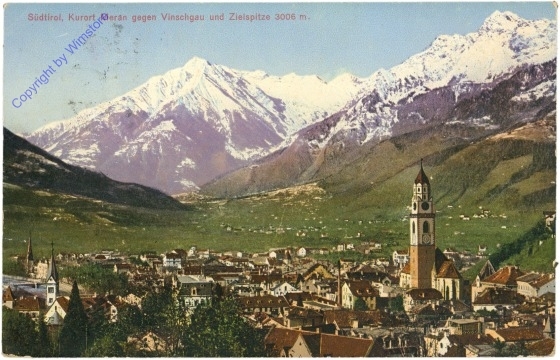 Merano (Meran), gegen Vinschgau und Zielspitze