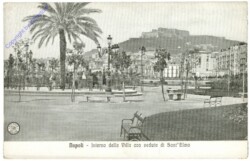 Napoli (Neapel), Interno della Villa con veduta di Sant'Elmo