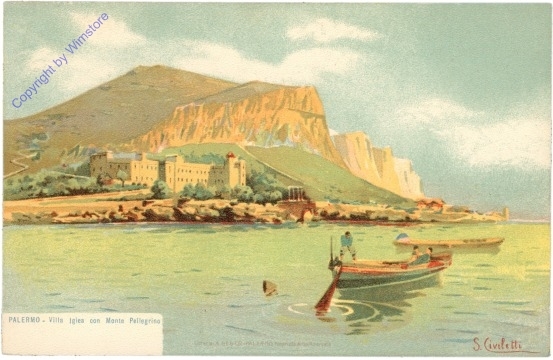 ak205817 Palermo, Villa Igiea con Monte Pellegrino