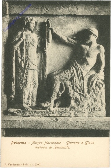 ak205821 Palermo, Museo Nazionale - Giunone e Giove metopa di Selinunte