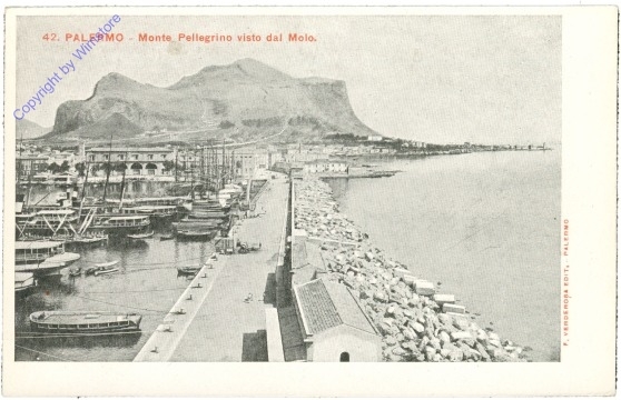 ak205855 Palermo, Monte Pellegrino visto dal Molo
