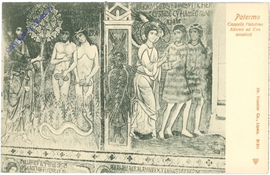 ak205872 Palermo, Cappela Palatina, Adamo ed Eva scacciati