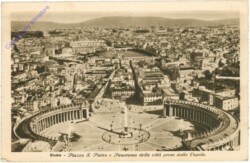 Roma (Rom), Piazza di S. Pietro e Panorama della citta preso dalla Cupola