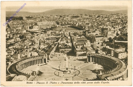 Roma (Rom), Piazza di S. Pietro e Panorama della citta preso dalla Cupola