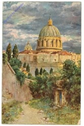 Roma (Rom), St. Peterskuppel vom Westen gesehen