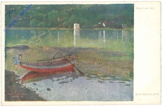 ak206637 Schuster, Karl: Abend am See