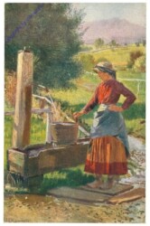 Hörwarter, Prof. E.: Jeune fille prenant l'eau a la fontaine