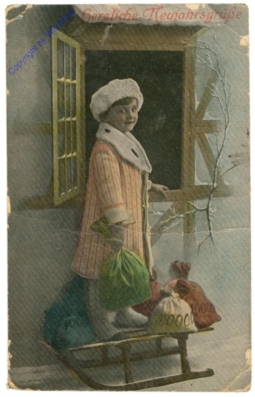 Mädchen im Winter am Fenster