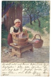 Mädchen macht die Wäsche