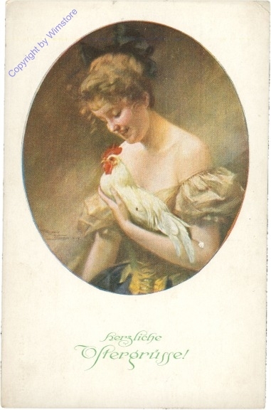 Dame mit Hahn