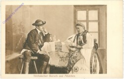 ak208775 Sächsischer Bursch und Mädchen