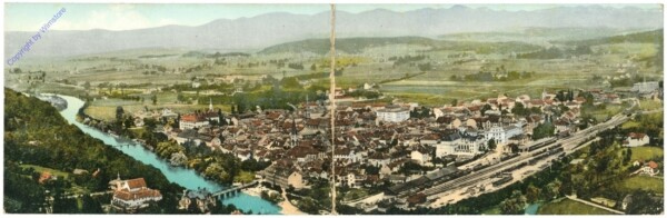 Ortsansicht mit Blick auf den Bahnhof