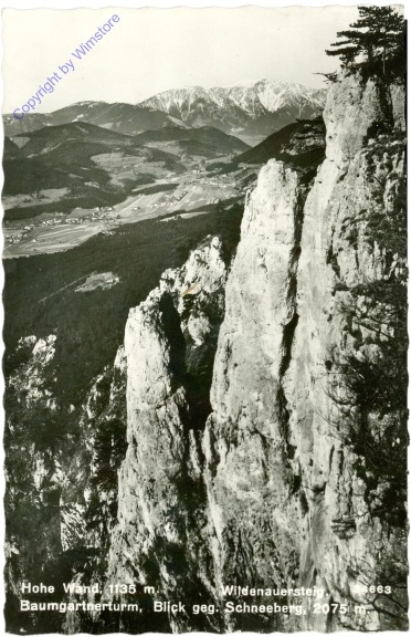 Hohe Wand, Wildenauersteig, Baumgartnerturm, Blick geg. Schneeberg