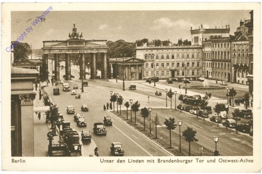 ak209855 Berlin, Unter den Linden mit Brandenburger Tor und Ostwest-Achse