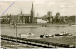 ak209857 Düsseldorf, Blick auf Rhein und Stadt