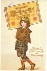 Mädchen mit Geldschein, Namenstag