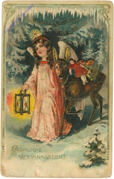 ak209979 Engerl mit Laterne und Reh