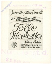 Operette "Tolle Marietta" - Eintrittskarte
