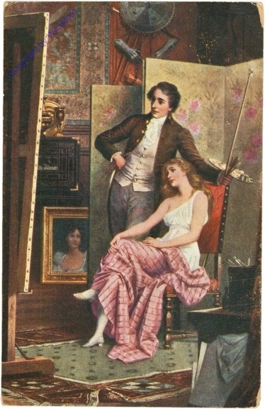 ak210750 Schweninger, C.: Im Atelier