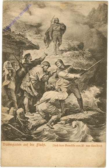 Kaulbach: Baumgarten auf der Flucht