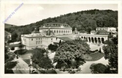 Baden, Kurhaus mit Trinkhalle und Blumenuhr