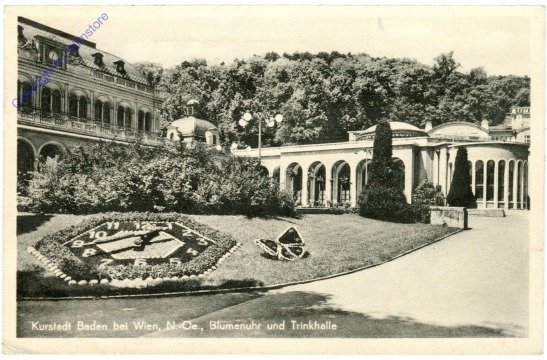 Baden, Blumenuhr und Trinkhalle