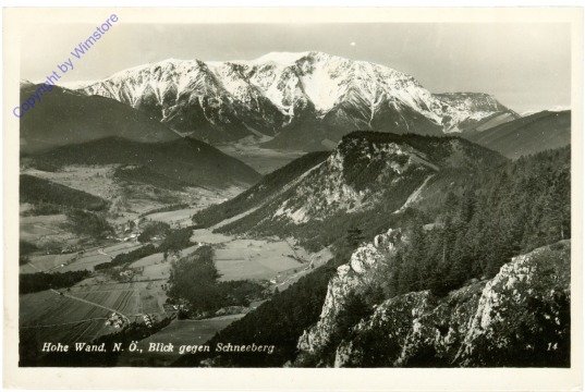 Hohe Wand, Blick gegen Schneeberg