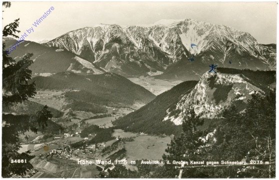 Hohe Wand, Ausblick v.d. Großen Kanzel gegen Schneeberg