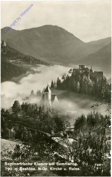 Klamm am Semmering, Kirche und Ruine